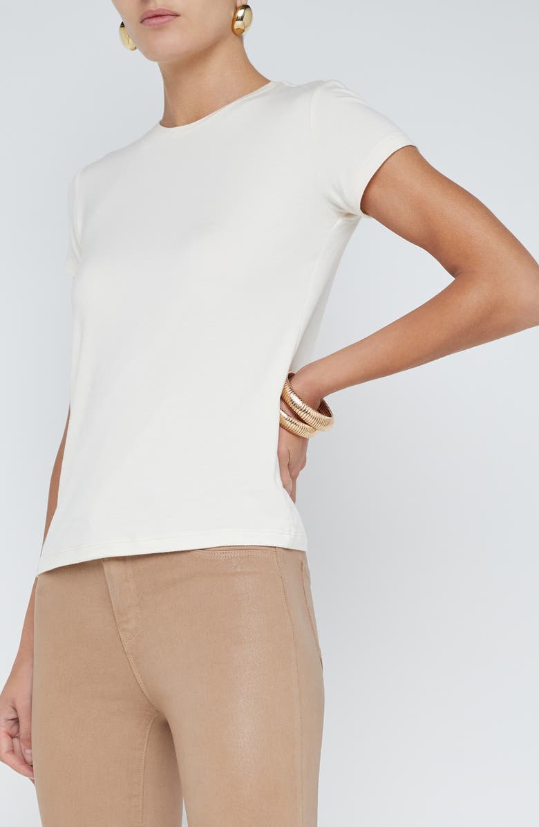 L'AGENCE Ressi Crewneck Short Sleeve T-Shirt, Alternate, color, Vintage White