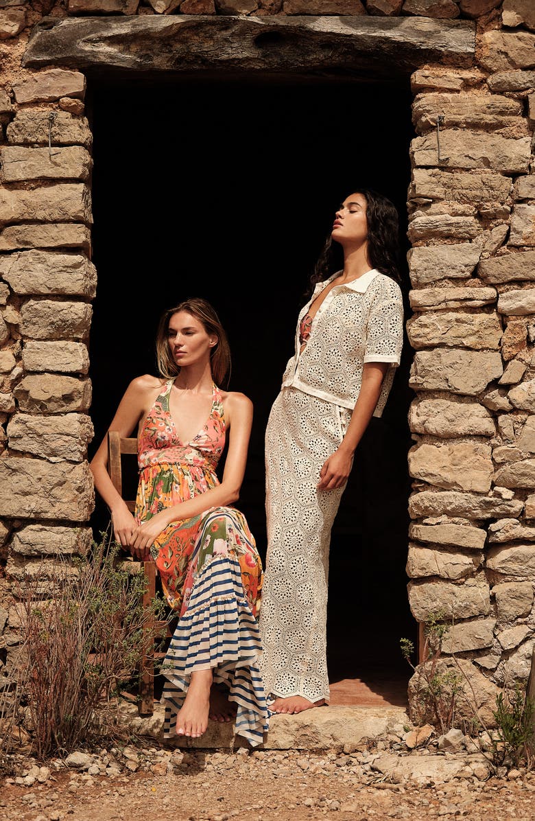 Agua Bendita Tove Seed Crochet Cover-Up Maxi Skirt, Alternate, color, 