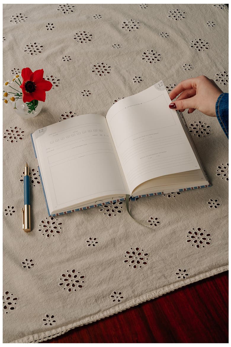 Stripes & Stamps Reading Journal, Alternate, color, LIGHT/ PASTEL BLUE