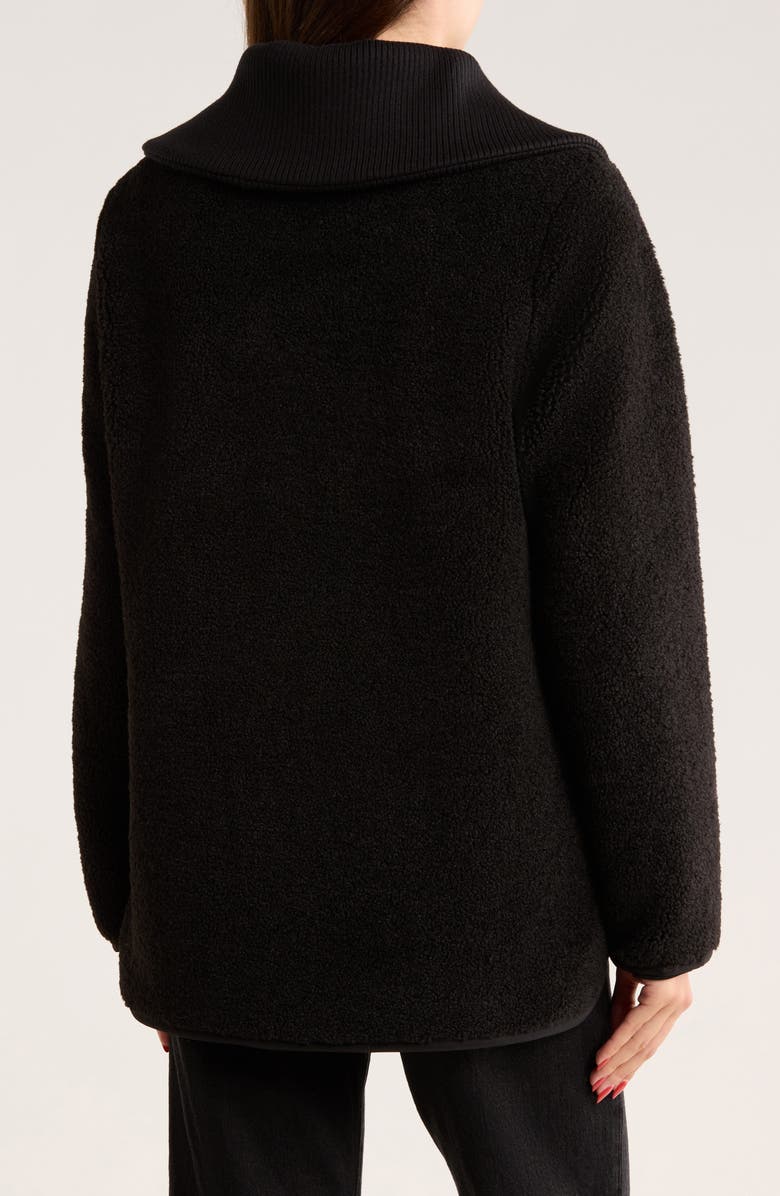 Michael Kors Zip Fleece Jacket, Alternate, color, Black