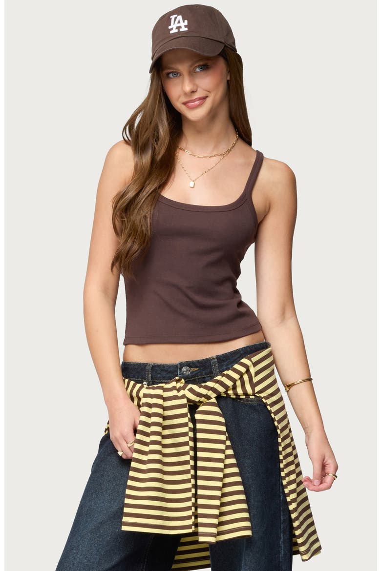 Basic Babe Crop Tank Top, Alternate, color, BROWN