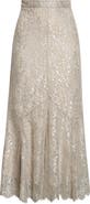 Erdem Fluted Metallic Lace Skirt