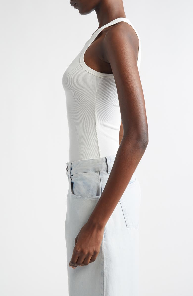 Alaïa Rib Bodysuit, Alternate, color, Blanc Casse