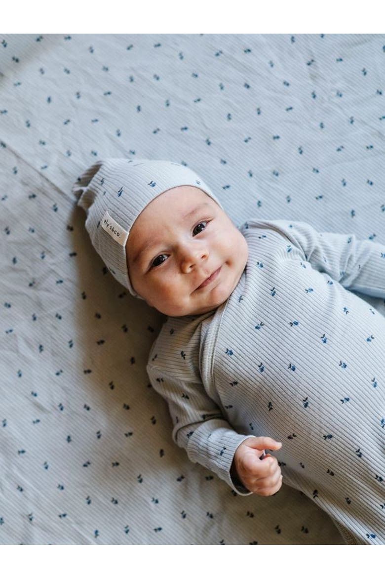 Baby Cotton Ribbed Beanie, Alternate, color, Blue/Blue Berry