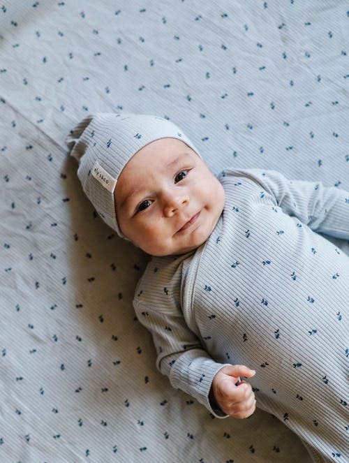 Ely's & Co. Baby Cotton Ribbed Beanie In Blue/blue Berry