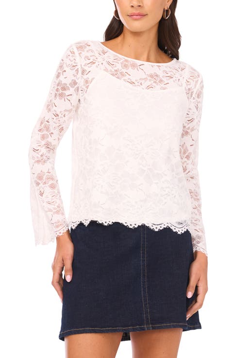 Lace Flare Sleeve Top
