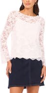 Vince Camuto Lace Flare Sleeve Top