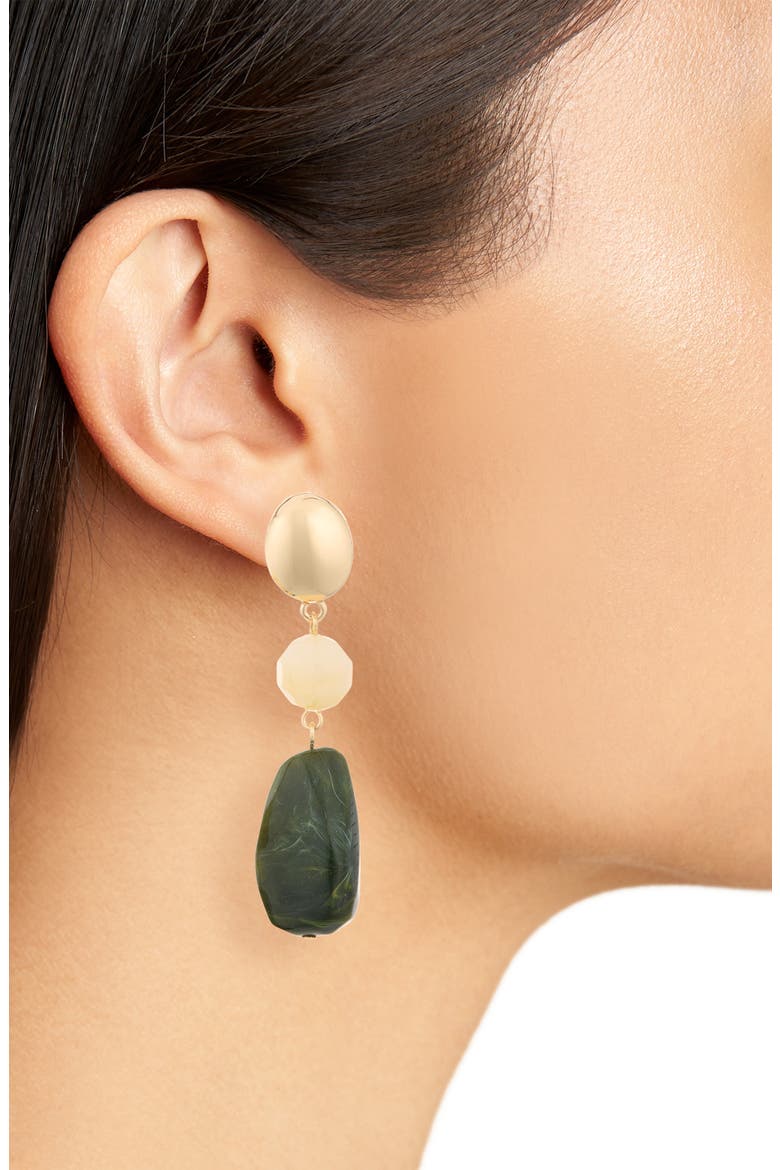 Linear Drop Earrings, Alternate, color, GREEN MULTI