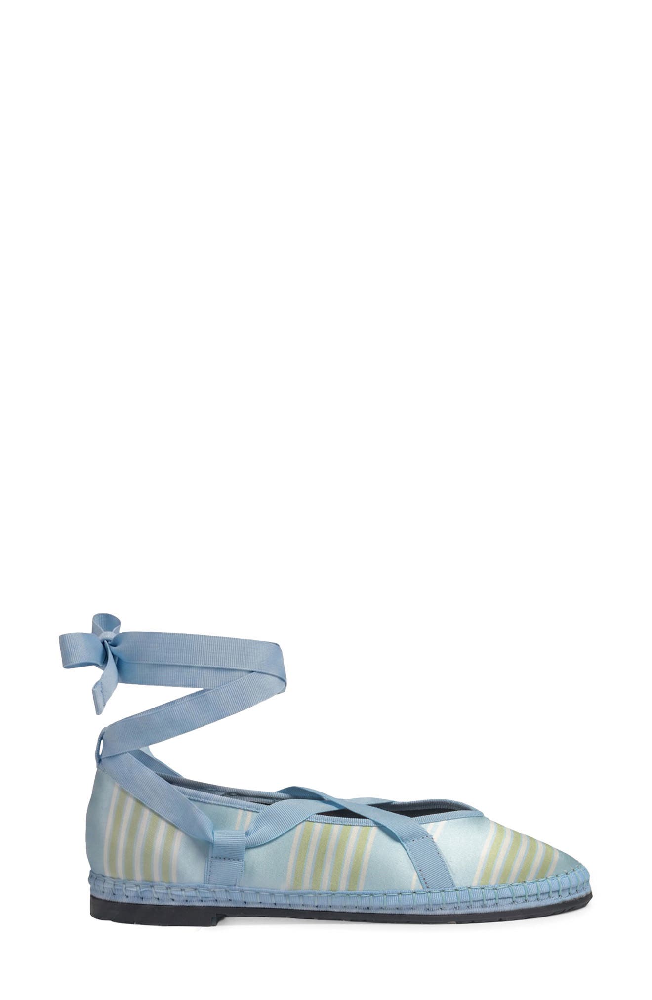 Positano Stripe Ribbon Mary Jane Flat, Alternate, color, LIGHT GREEN