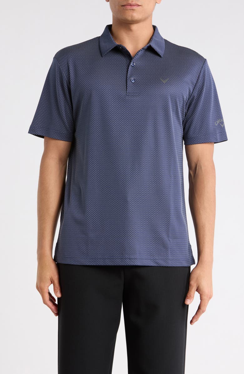 Callaway Chevron Jacquard Golf Polo, Main, color, Peacoat