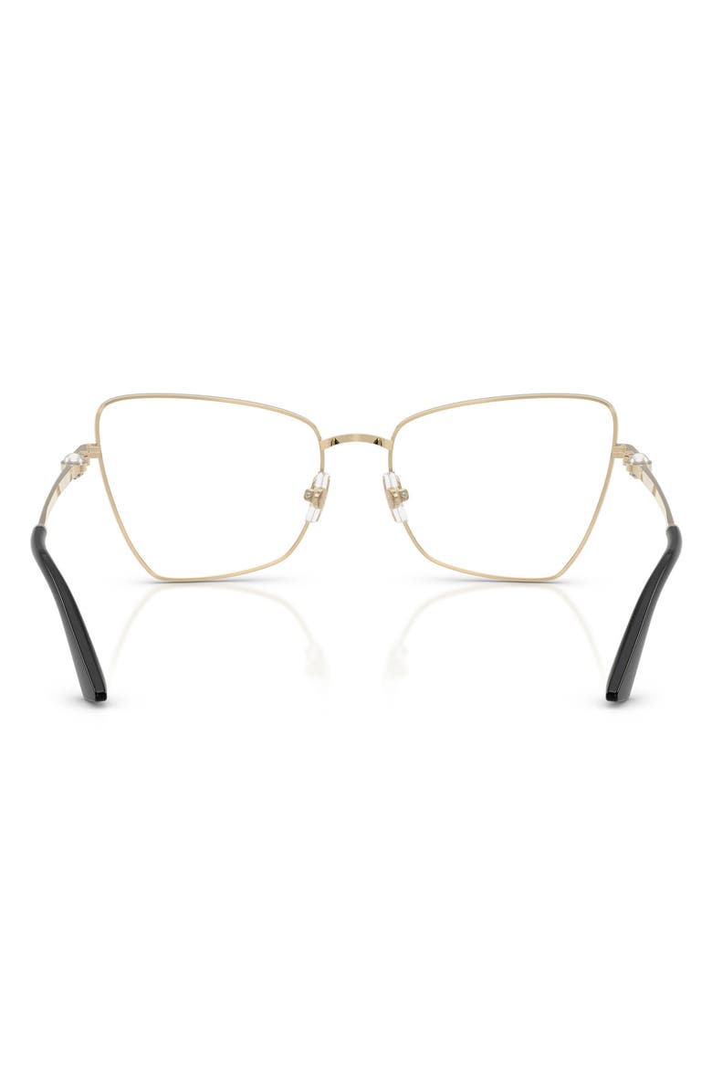 Jimmy Choo 54mm Irregular Optical Glasses, Alternate, color, Pale Gold/ Black / Demo Lens