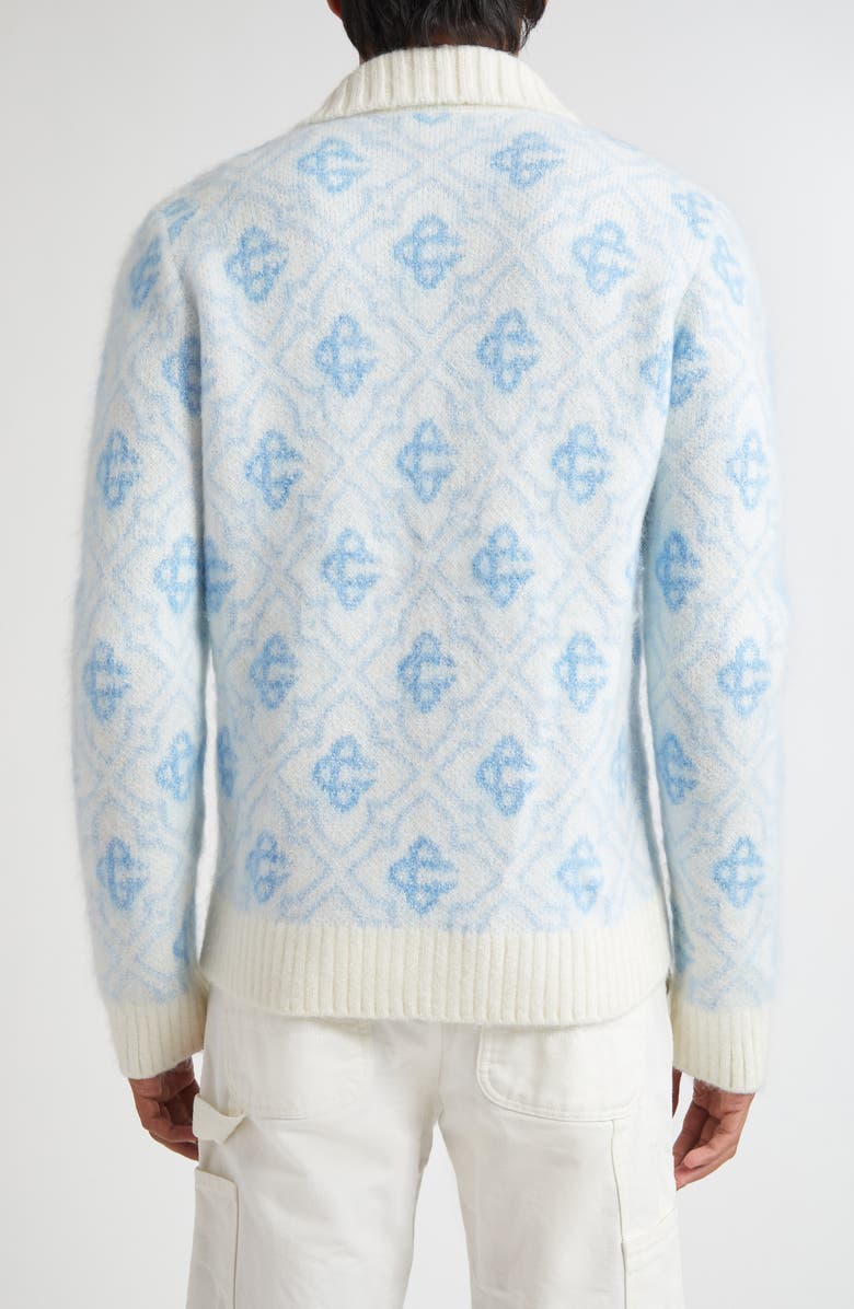 Casablanca Monogram Full Zip Cardigan, Alternate, color, Monogram