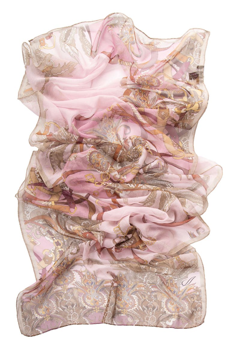Alessandra - Long Sheer Silk Scarf for Women, Alternate, color, Cameo pink
