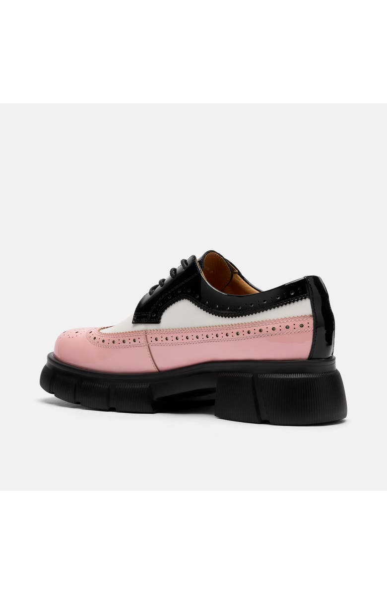 MARC NOLAN Ms. Alexander Leather Lug Wingtip Derby, Alternate, color, Black/White/Pink