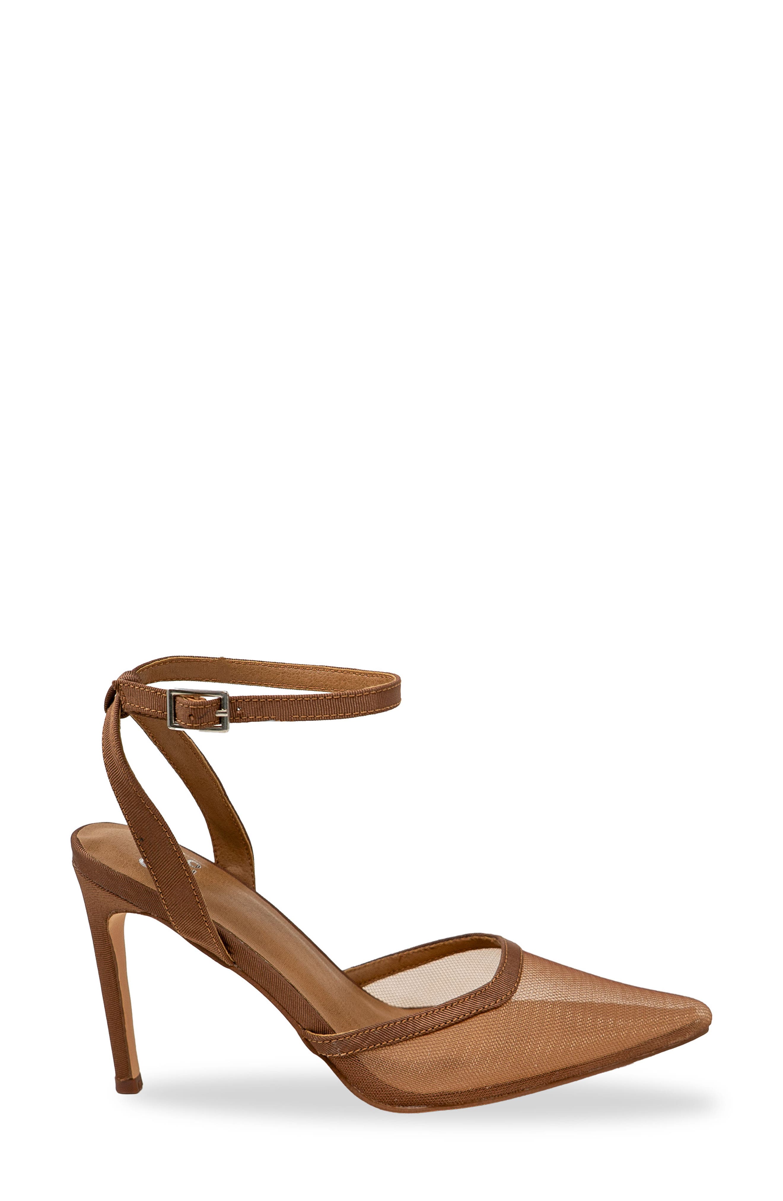 Sheer Mesh Pointed Toe Pump, Alternate, color, TAN