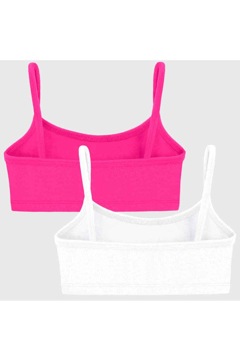 Soft 100% Cotton Training Bra, Alternate, color, Hot Pink/White
