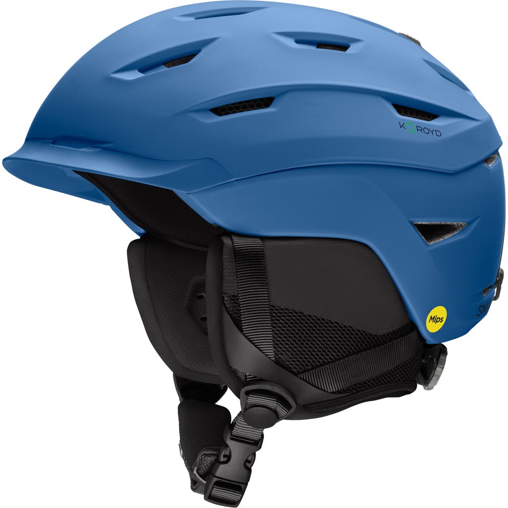 Smith Level Snow Helmet With Mips Round Contour Fit In Matte Blue