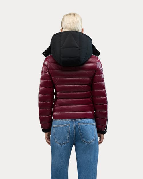 Alpenhaus Rousset Lightweight Cinched Puffer Jacket With Contrast Detailing In Burgundy