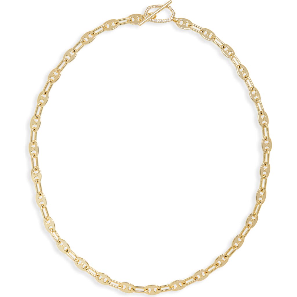 Kendra Scott Elisa Toggle Link Chain Necklace in Gold White Cubic Zirconia at Nordstrom