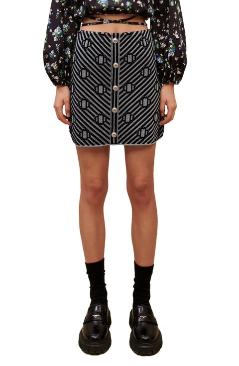 Jasmina Metallic Jacquard Skirt