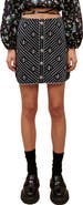 maje Jasmina Metallic Jacquard Skirt