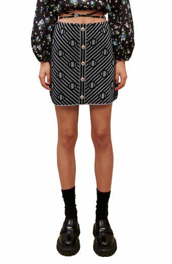 maje Jasmina Metallic Jacquard Skirt