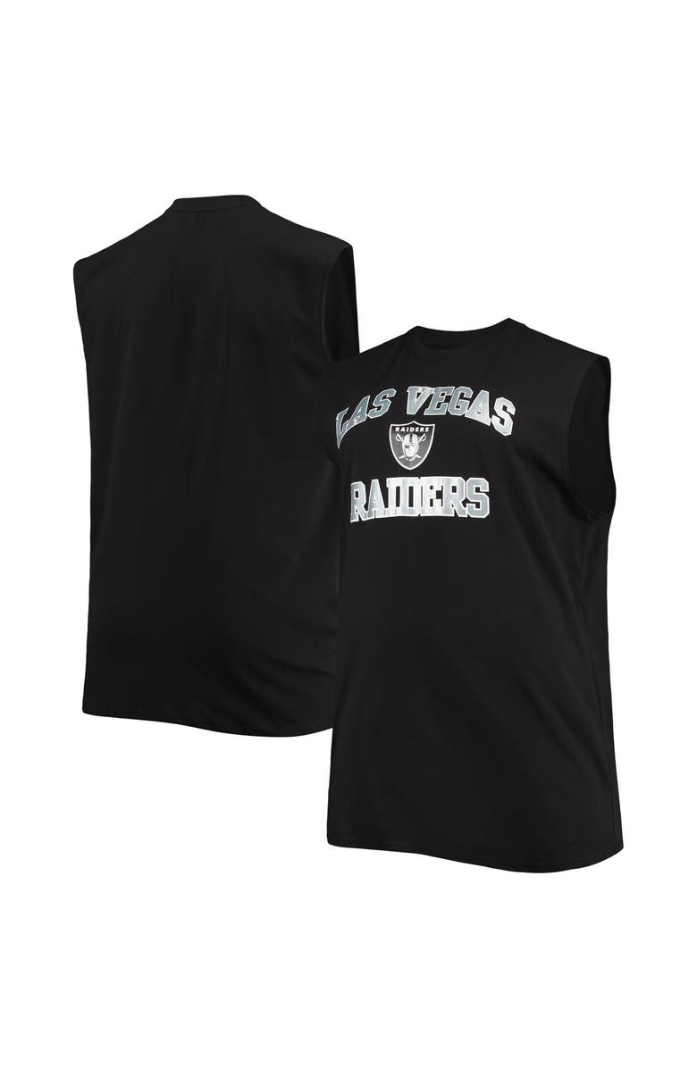 PROFILE Men's Black Las Vegas Raiders Big & Tall Muscle Tank Top, Main, color, 