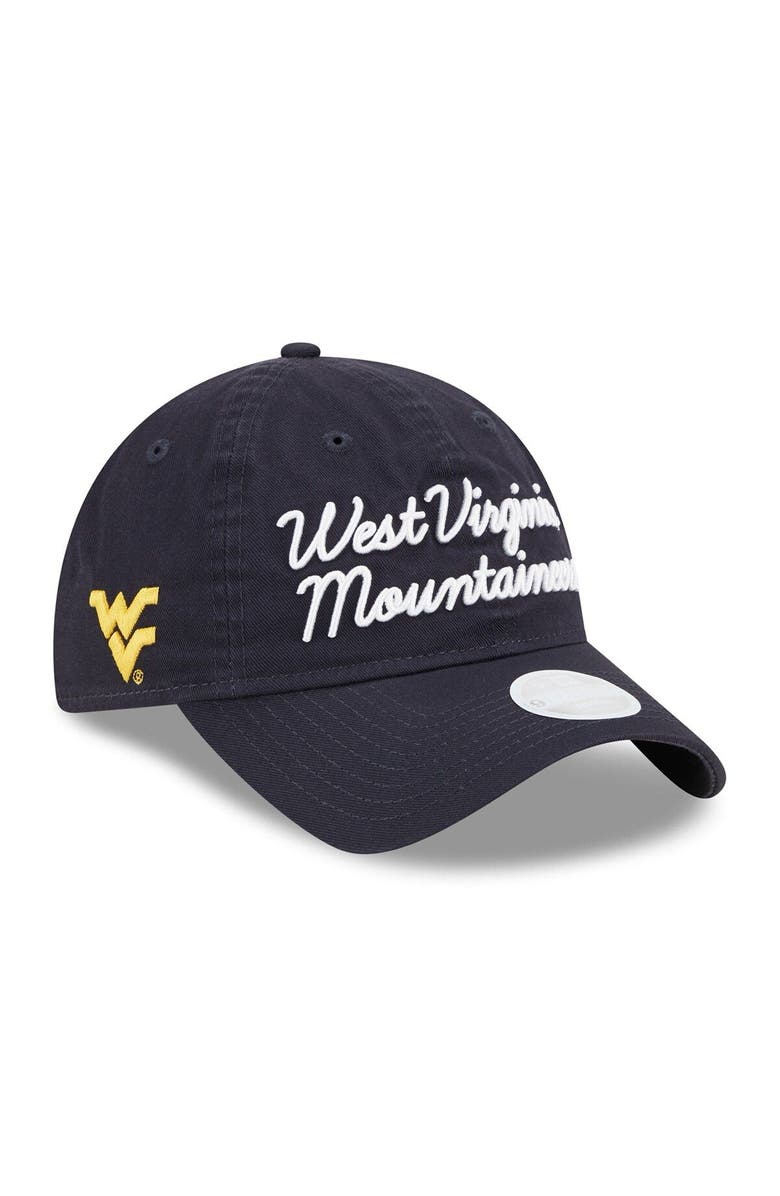 New Era Women's New Era Navy West Virginia Mountaineers Script 9TWENTY Adjustable Hat, Main, color, 