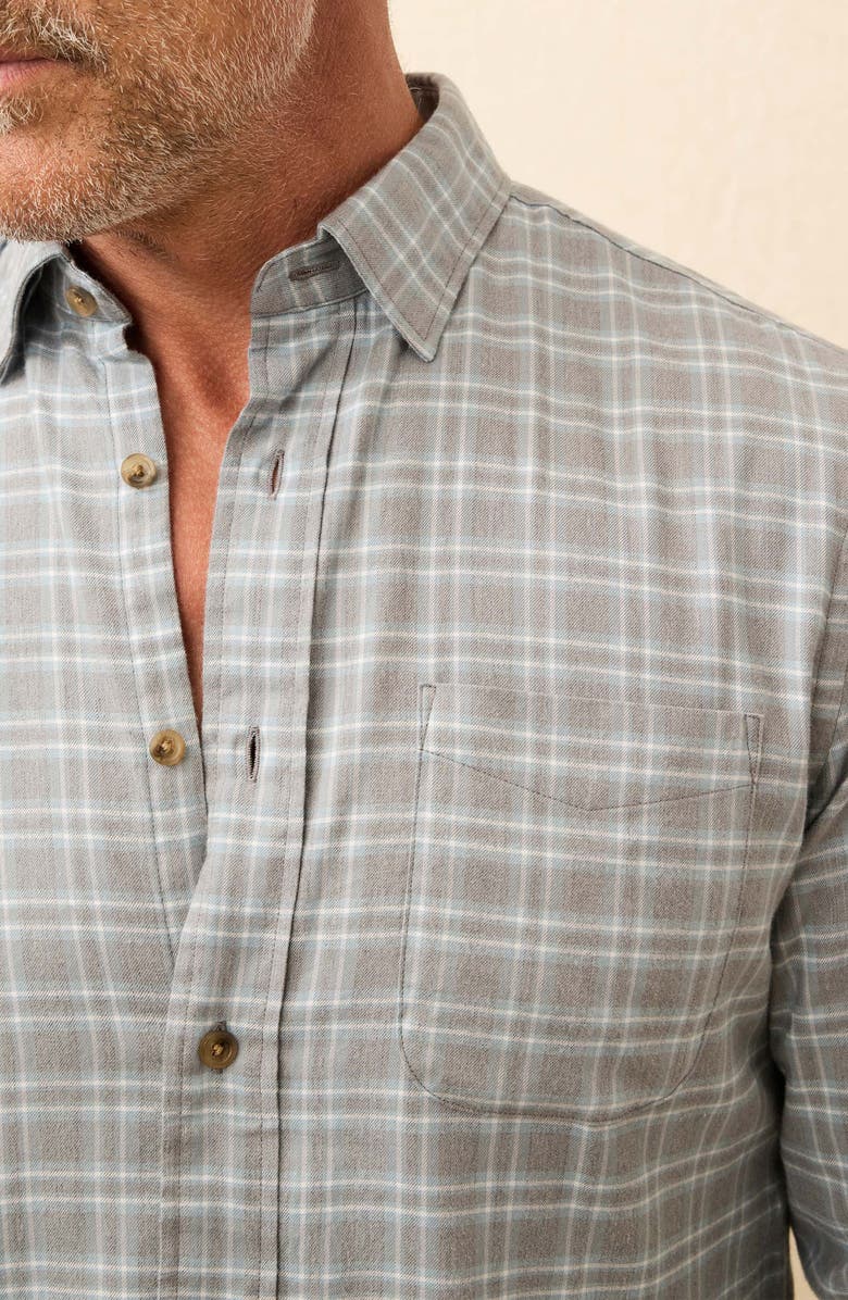 Faherty Movement Brushed Button-Up Shirt, Alternate, color, Ice Island Plaid