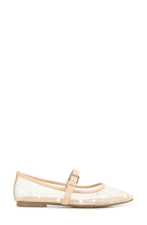 Esprit Nicola Faux Pearl Mesh Mary Jane Flat In Beige