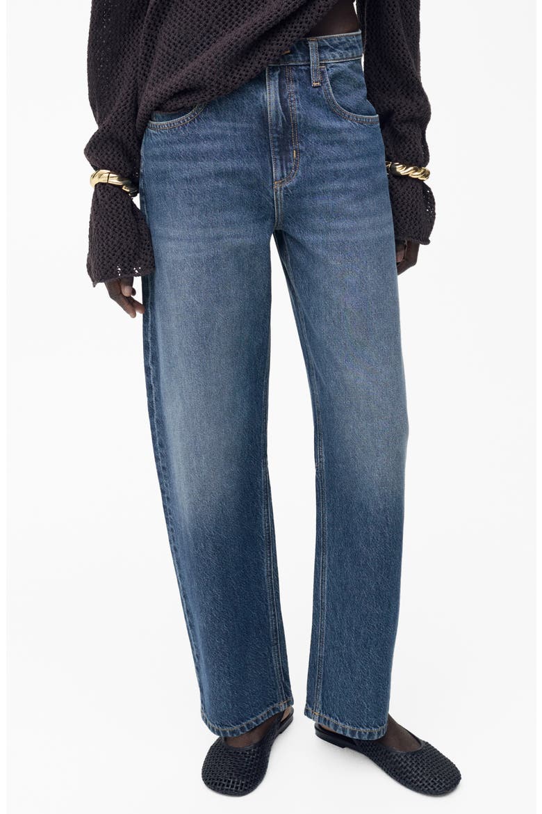 High Waist Balloon Jeans, Main, color, DARK BLUE