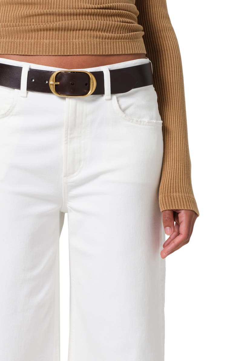 Citizens of Humanity Lyra Raw Hem High Waist Crop Wide Leg Jeans, Alternate, color, Soft White