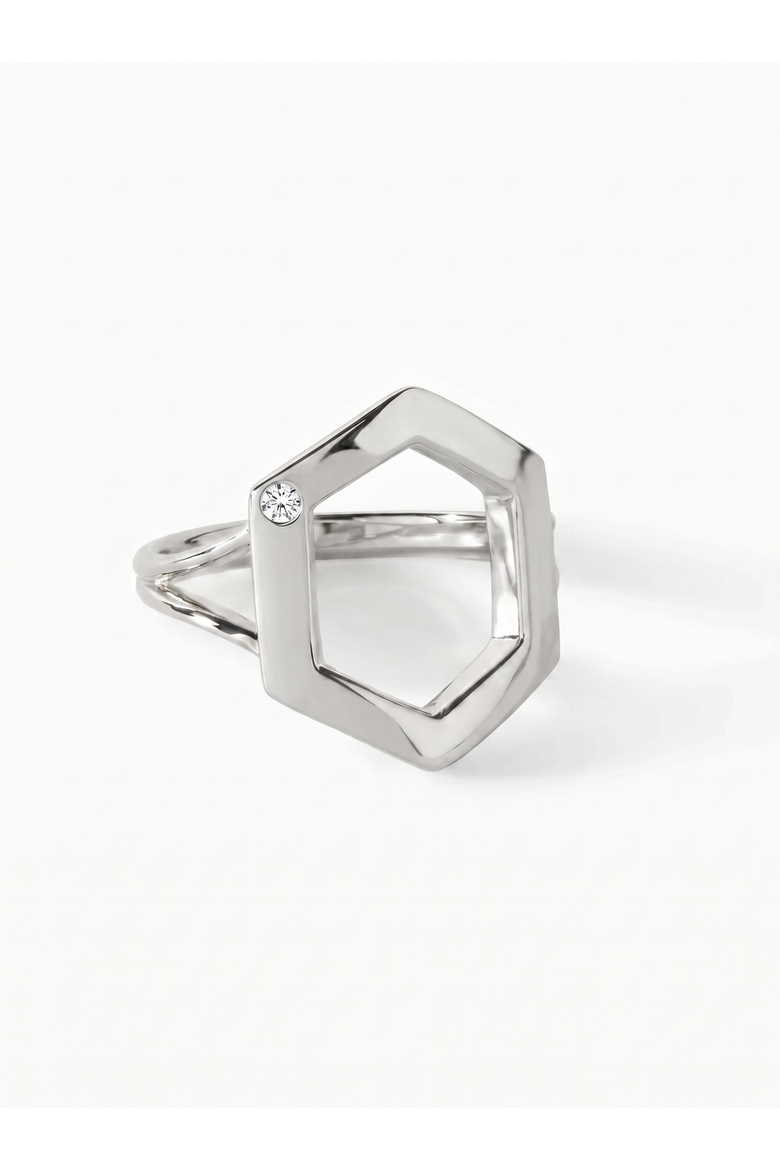 The Danielle Ring, Alternate, color, Sterling Silver/White CZ