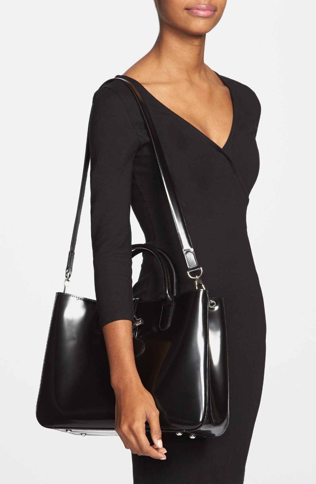 Longchamp 'Medium Roseau Box' Tote, Alternate, color, 