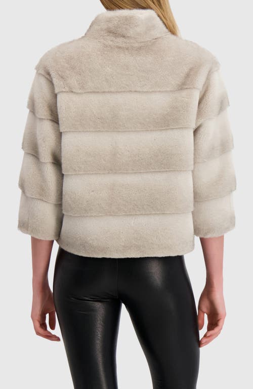 Lyla Grant Fur-free Mink (faux Fur) Jacket In Gray