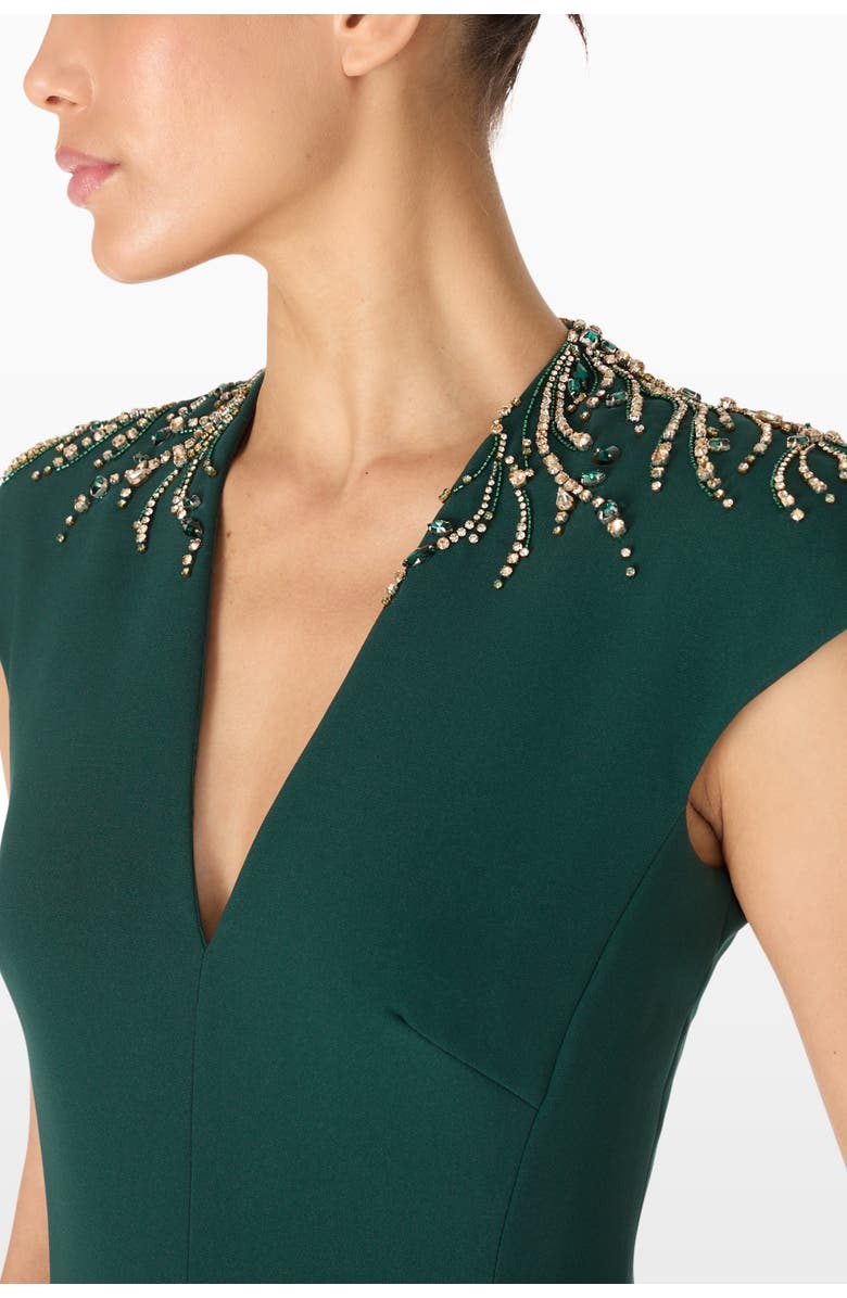 Jenny Packham Ardila Crystal-Embellished Midi Dress, Alternate, color, Green Absinthe