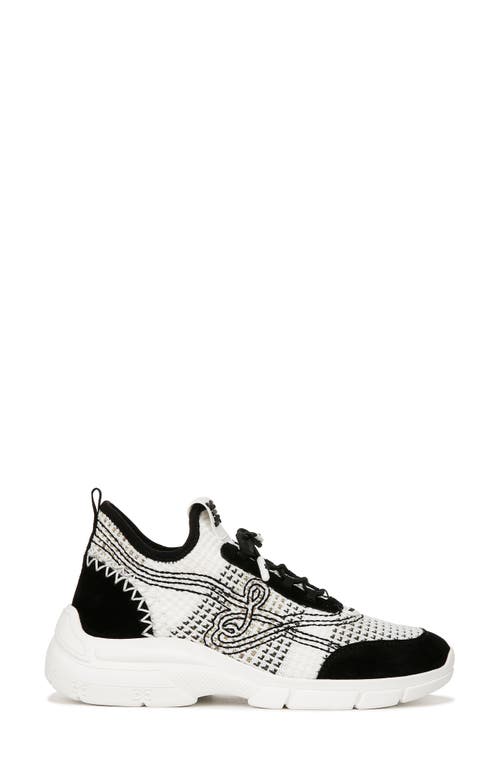 Sam Edelman Chelsie Lace Up Knit Sneaker Black Multi Knit In Black Multi