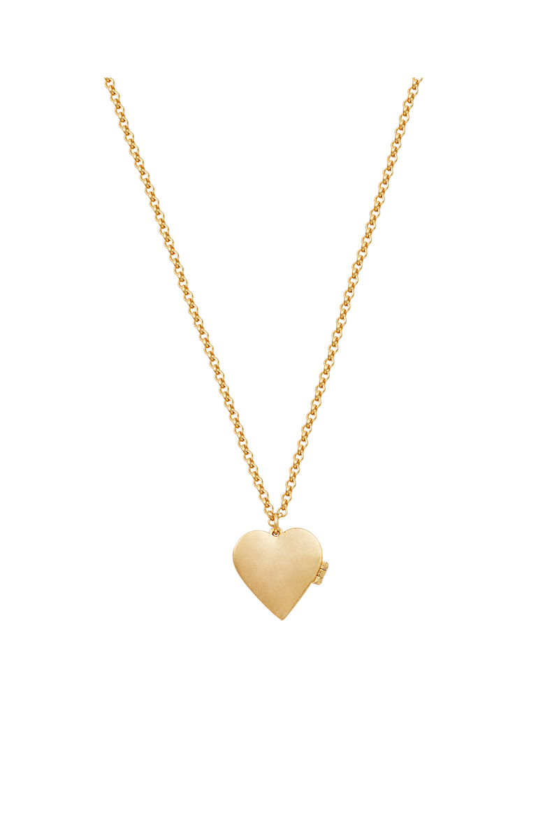 Fable England Forget Me Not Heart Locket Necklace, Alternate, color, Gold