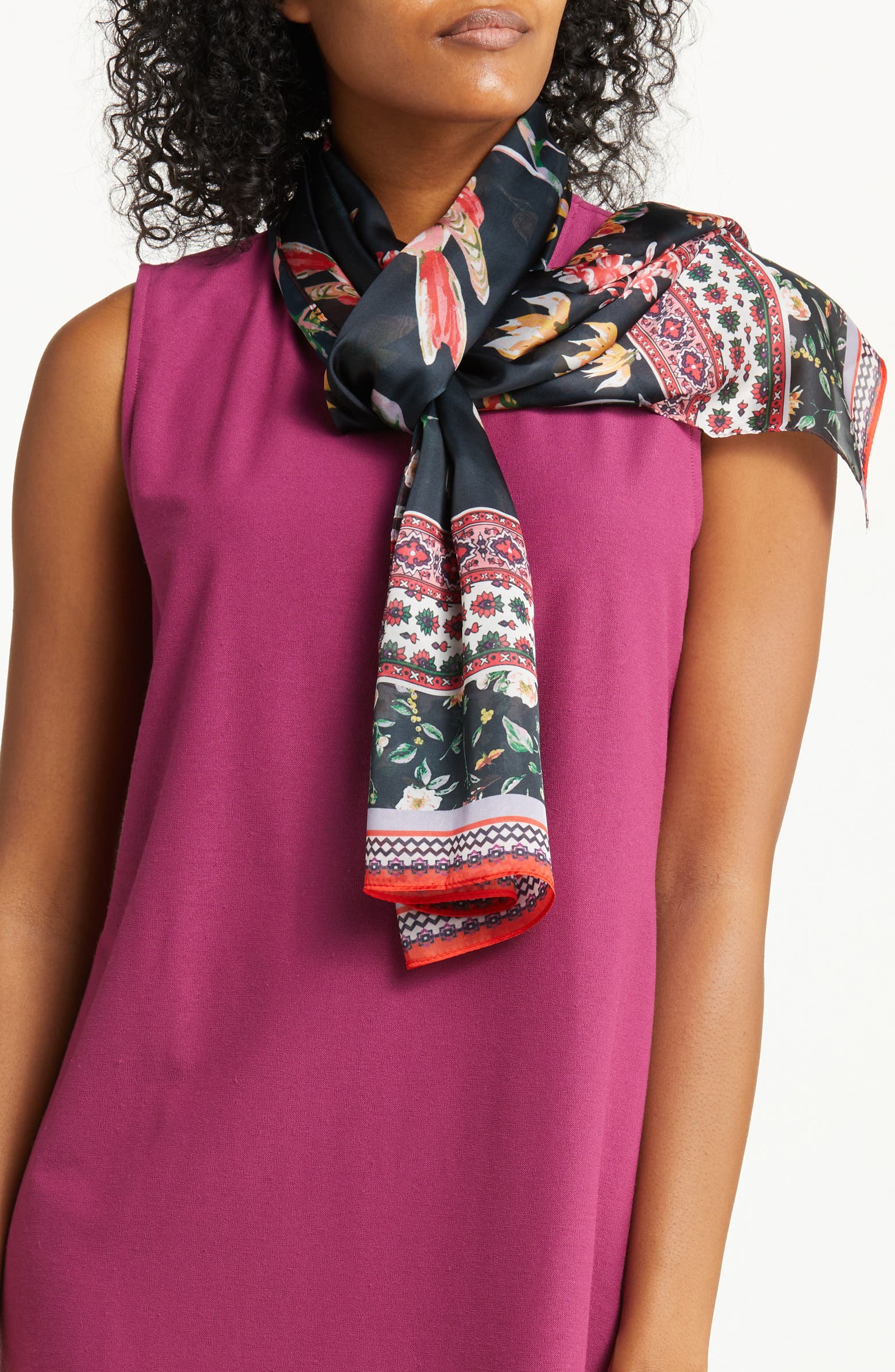 Vince Camuto Birdy Floral Print Oblong Scarf | Nordstromrack