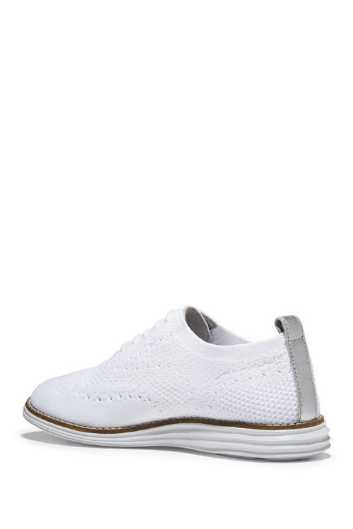 Cole Haan Original Grand Stitchlite Wingtip Oxford In Optic White Knit
