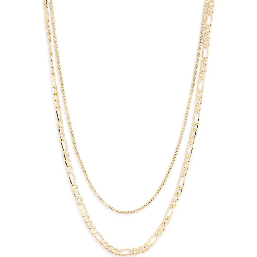 NORDSTROM RACK NORDSTROM RACK SET OF 2 DEMI-FINE BOX & FIGARO CHAIN NECKLACES