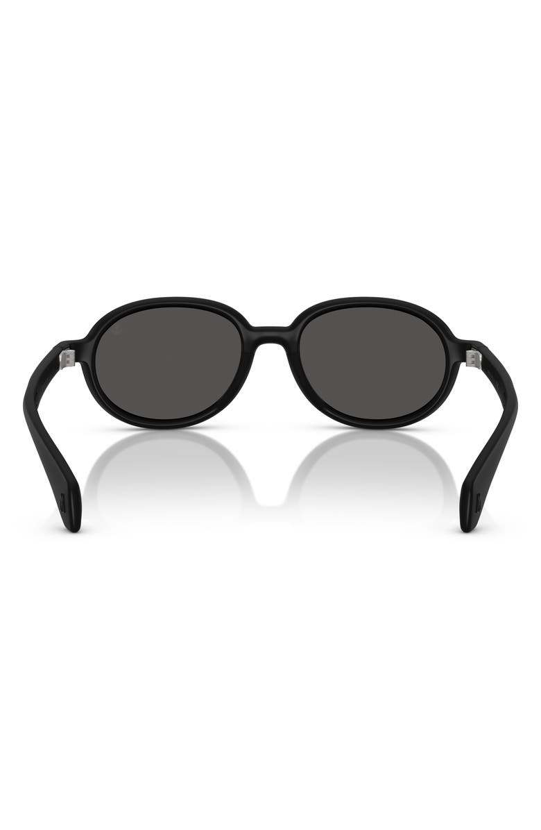 Moncler 51mm Oval Sunglasses, Alternate, color, Matte Black / Dark Grey