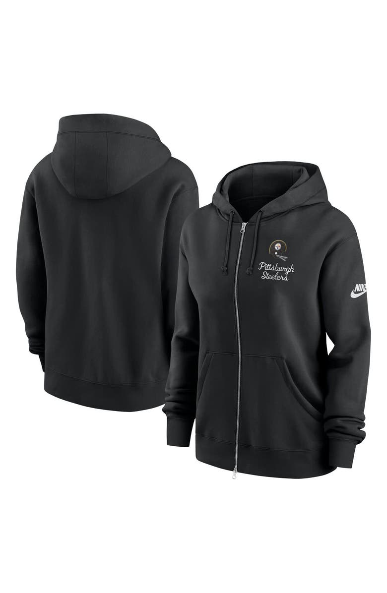 Nike Women's Nike Black Pittsburgh Steelers Phoenix Rewind Full-Zip Hoodie, Main, color, Black
