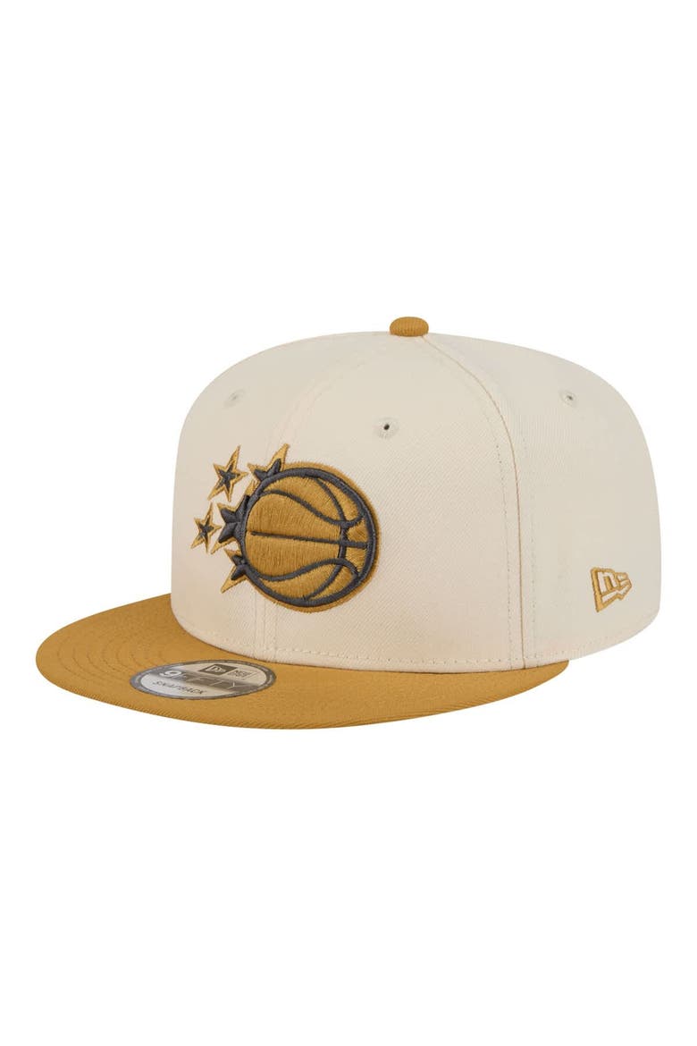 Men's New Era  Cream/Tan Orlando Magic Two-Tone Color Pack 9FIFTY Snapback Hat, Main, color, Cream