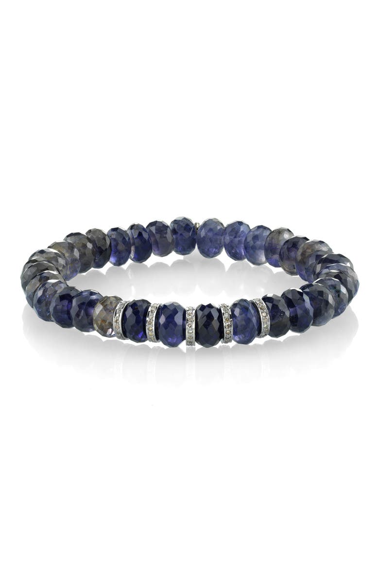 5-Rondelle Iolite & Diamond Bracelet, Main, color, IOLITE