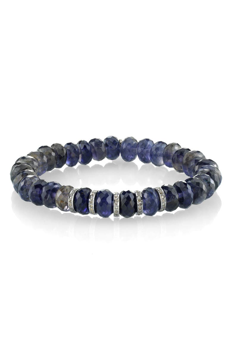 Sheryl Lowe 5-Rondelle Iolite & Diamond Bracelet, Main, color,