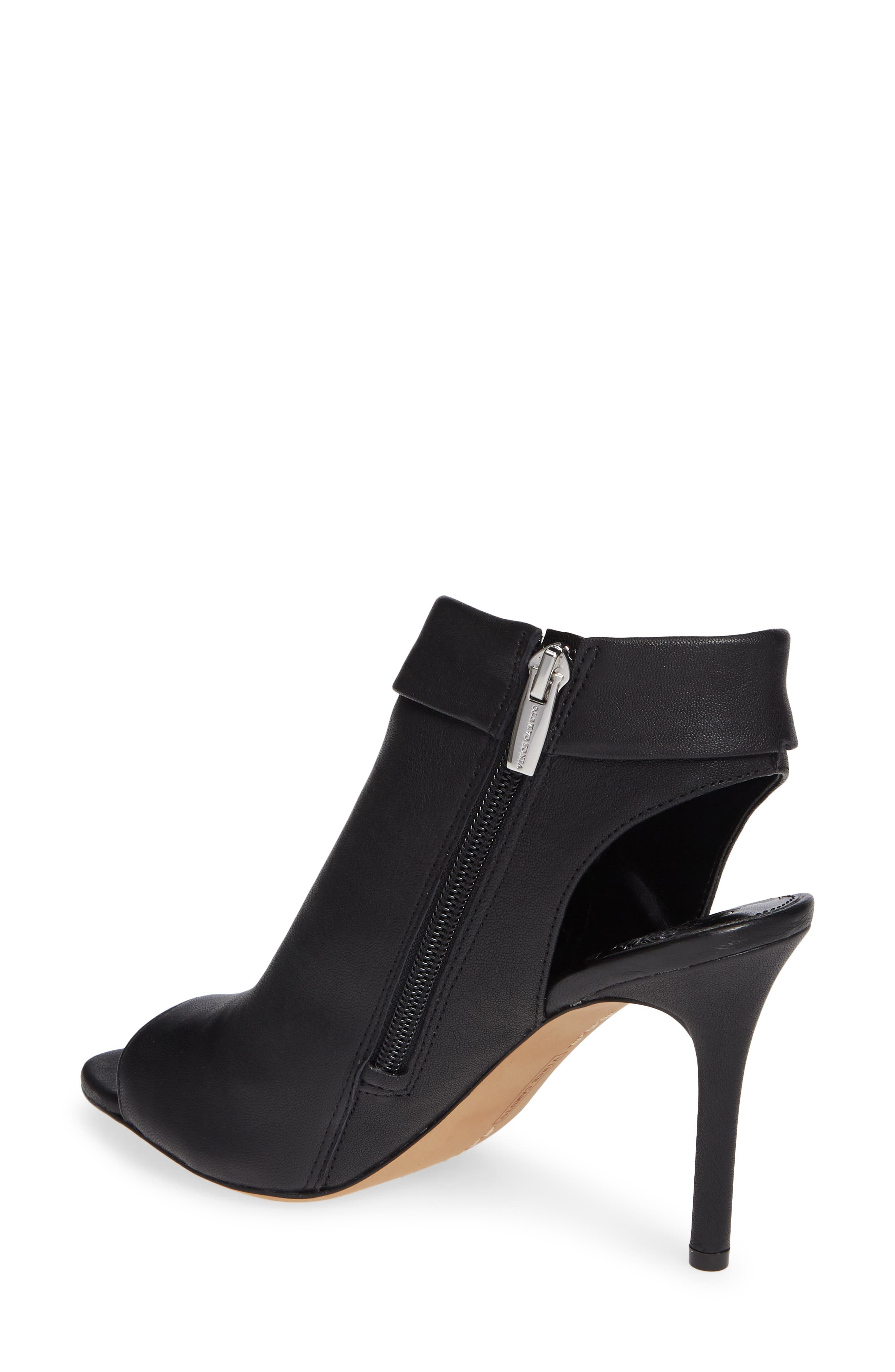 Cholia Asymmetrical Sandal Bootie, Alternate, color, BLACK LEATHER