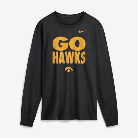 Men's Nike  Black Iowa Hawkeyes 2026 Sideline Slogan Dri-FIT Long Sleeve T-Shirt