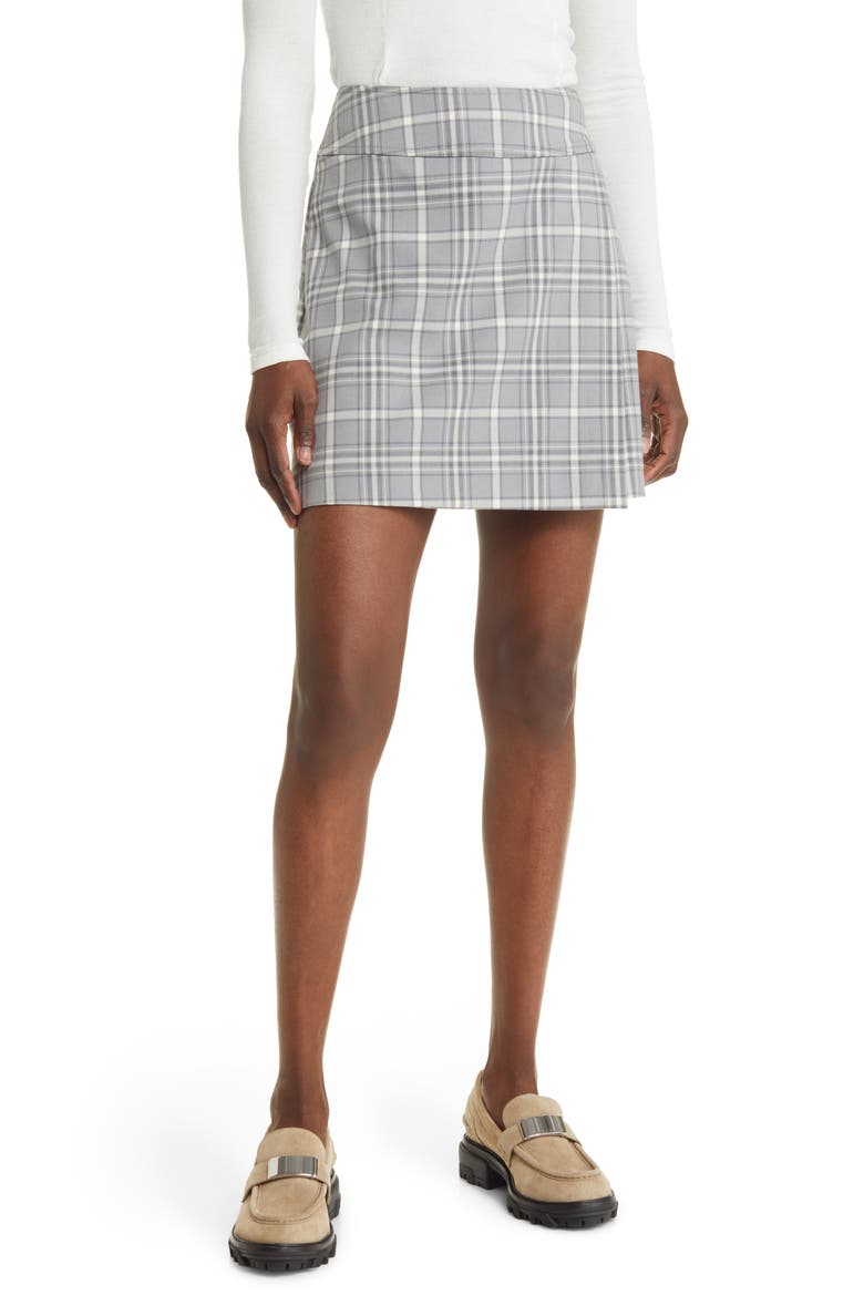 Plaid Miniskirt, Main, color, GREY AVERY PLAID