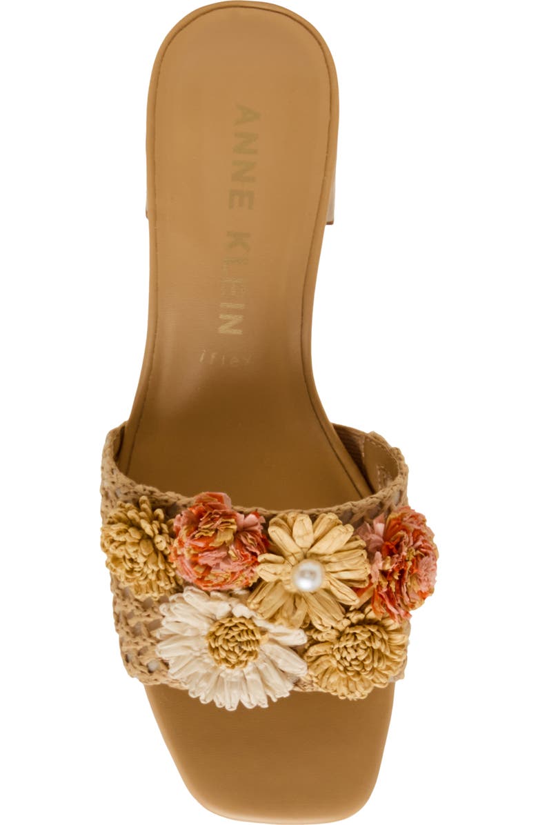 Anne Klein Dia Straw Flower Slide Sandal, Alternate, color,